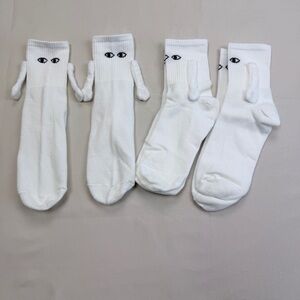 Funny White Socks with Eye Design     3 pair